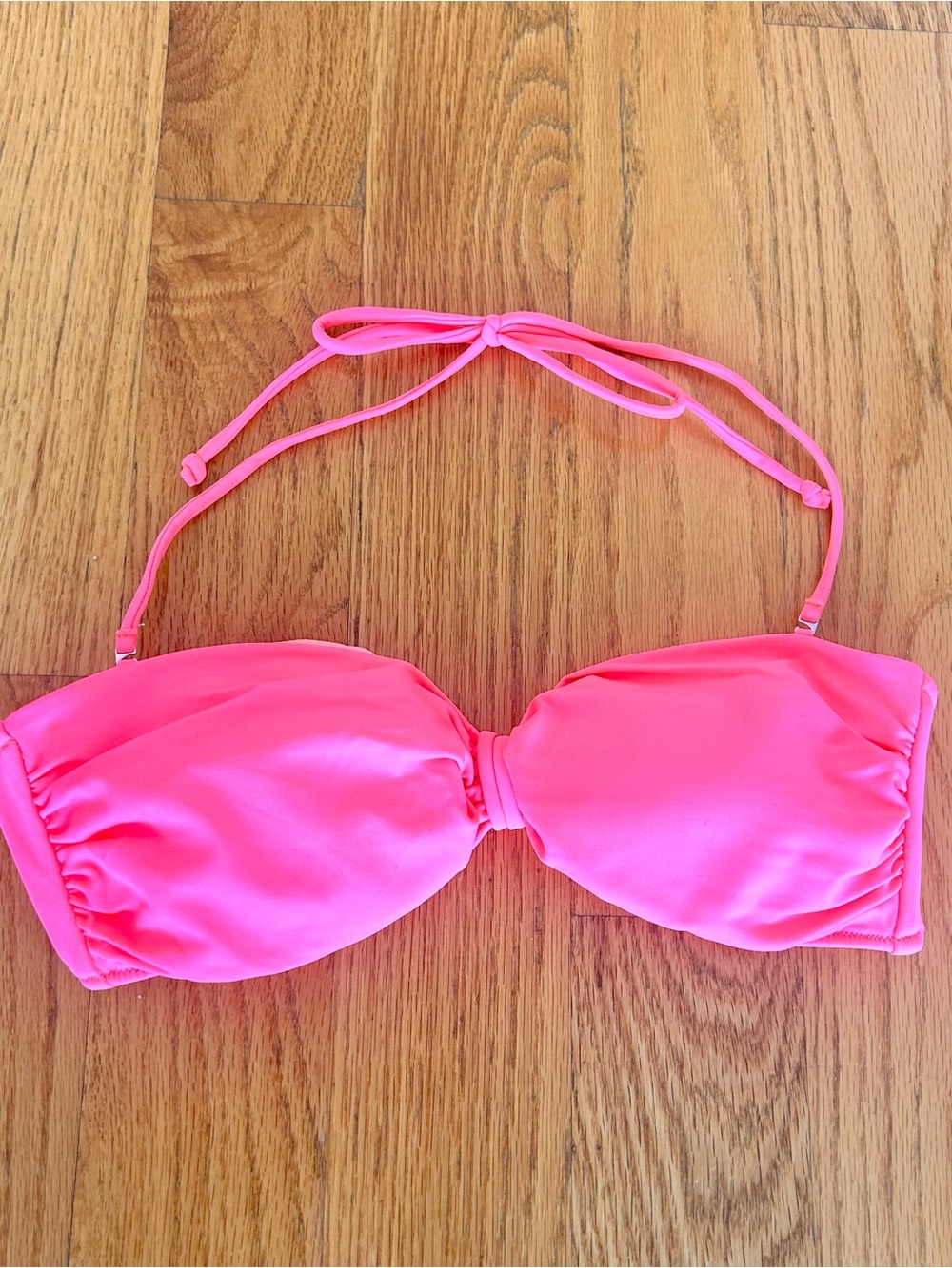 Victoria’s Secret Neon Pink Bandeau Bikini Top Removable Strap M
